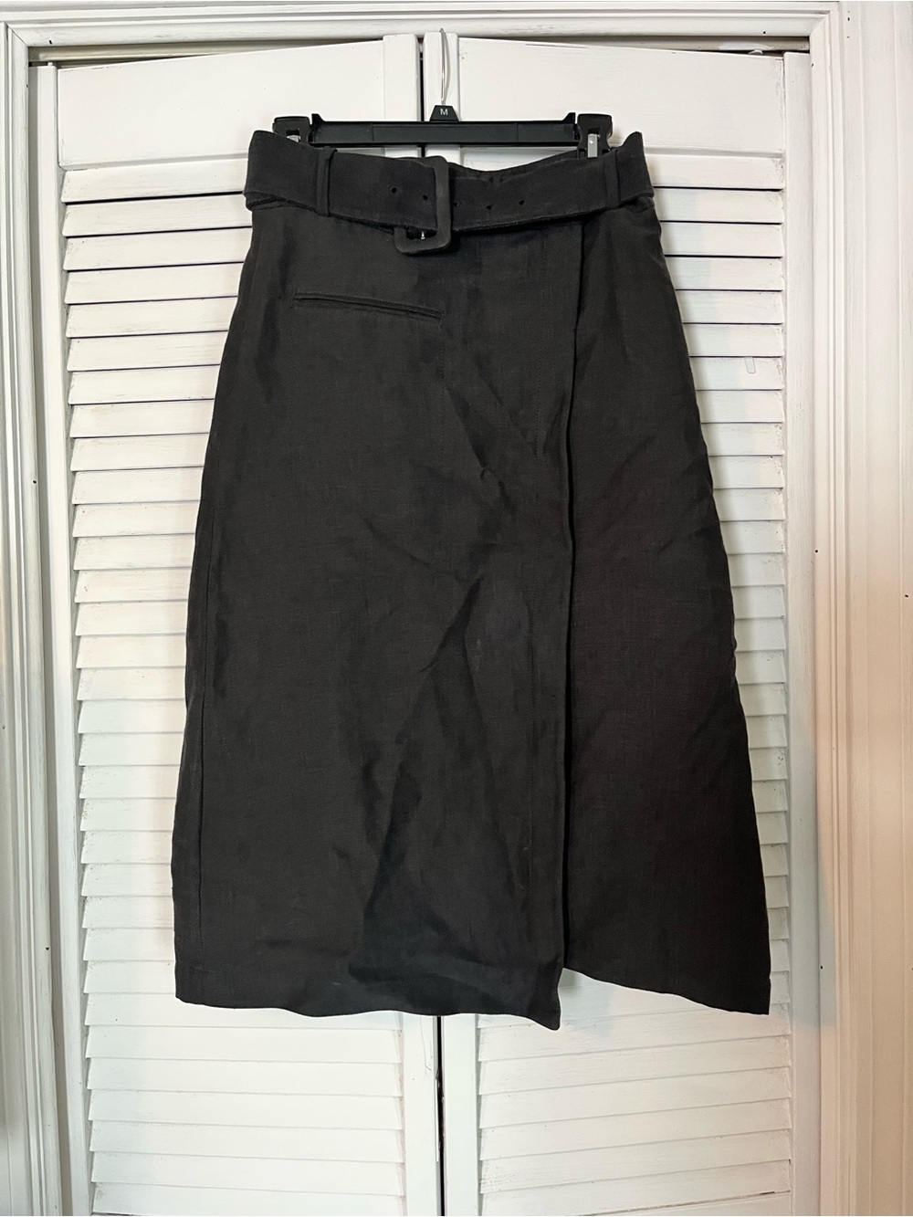 & Other Stories Black Belted Midi Skirt